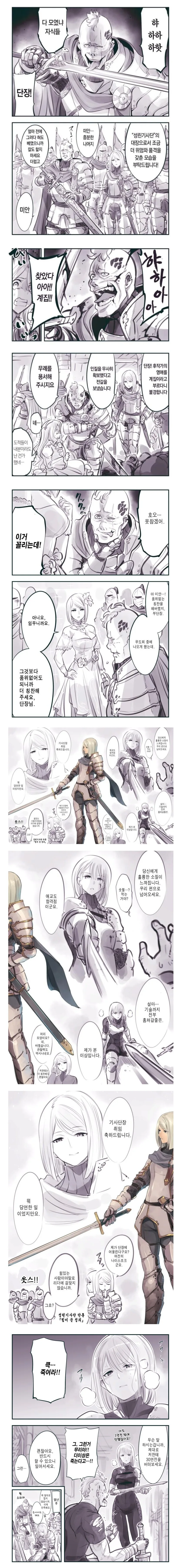 여기사가 트롤들한테 검기를 날려 반갈죽내는 manga 이미지 2