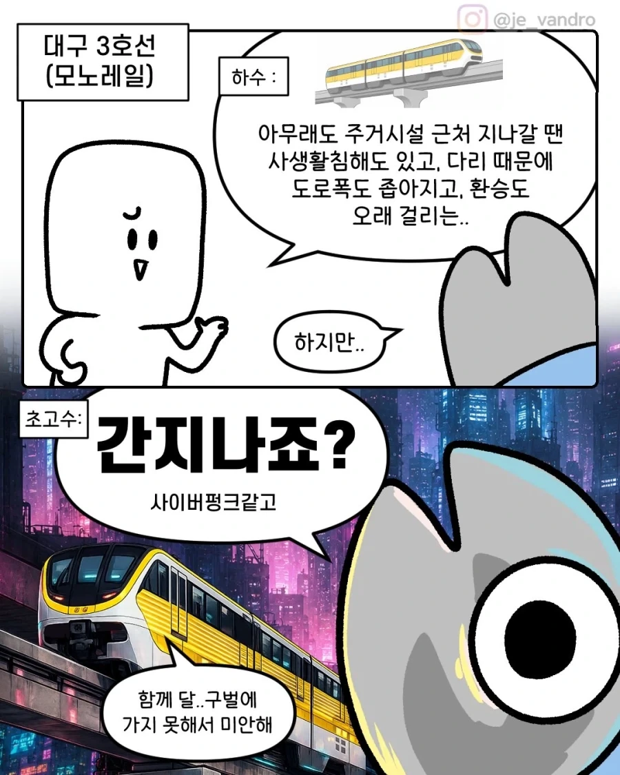 혼자 사이버펑크 찍는 대구 3호선.manwha