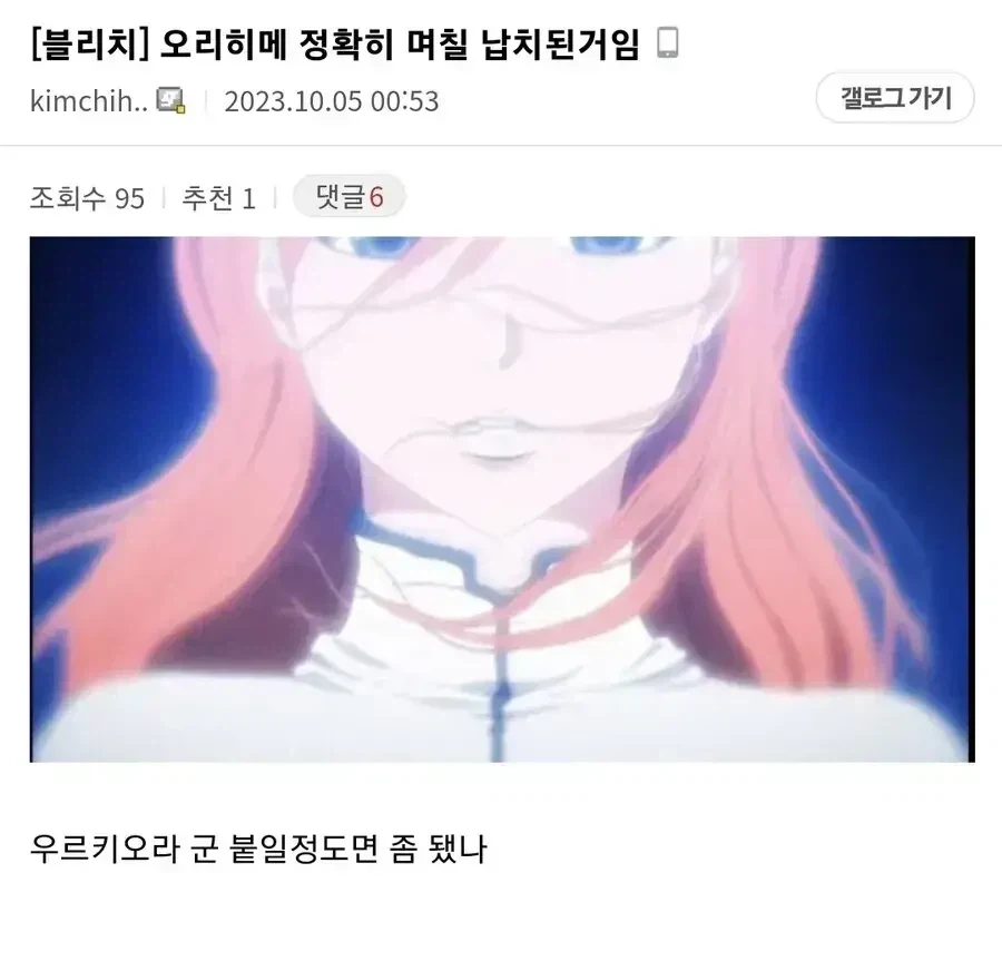 최소 한 달은 같이 있었던 듯한 아련한 블리치 장면 manhwa - 이미지 3