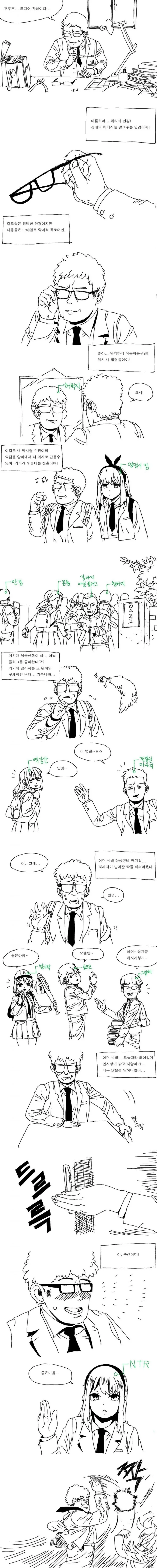 상대의 페티시를 알려주는 안경. 만화