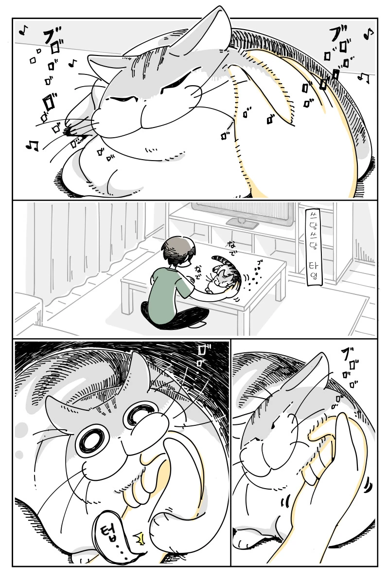 고양이 쓰다듬는 만화