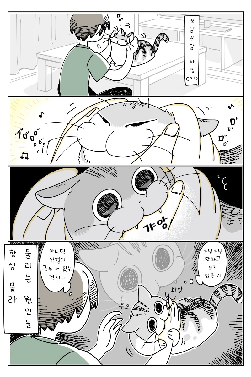 고양이 쓰다듬는 만화 - 이미지 3