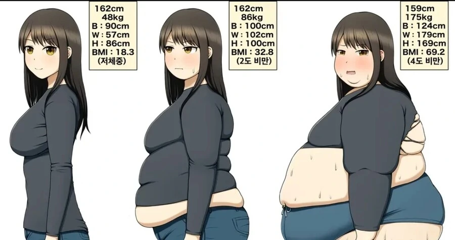 살쪘냐고 물어보는 여자친구 manga