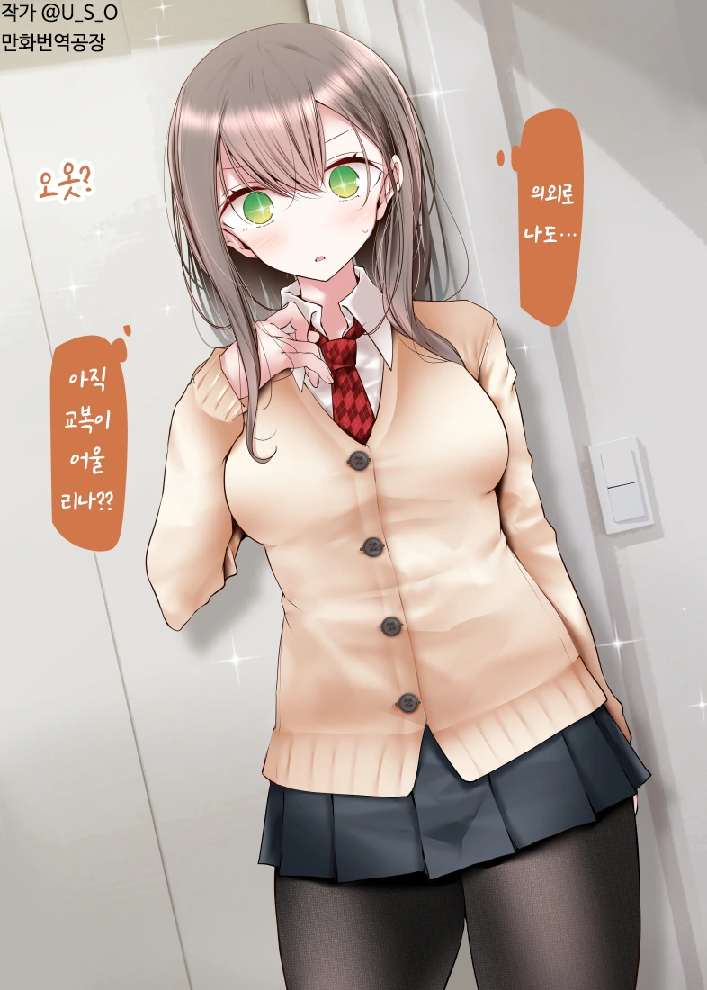 동생의 교복을 입어보는 언니 만화