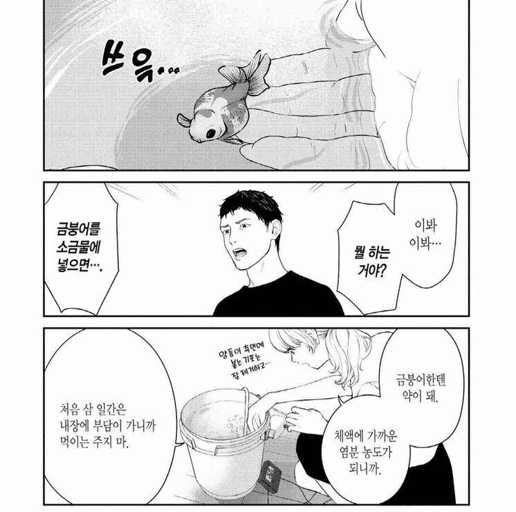 금붕어 소금물에 약욕하는.manhwa - 이미지 2