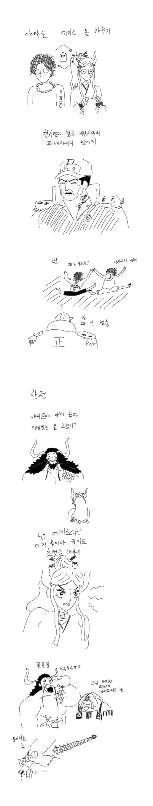 원피스 야마토와 몸이 바뀐 에이스 만화