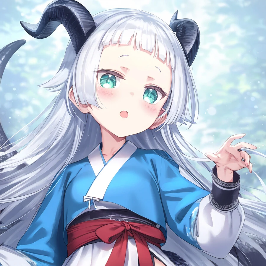 AI) 한복 용족 소녀