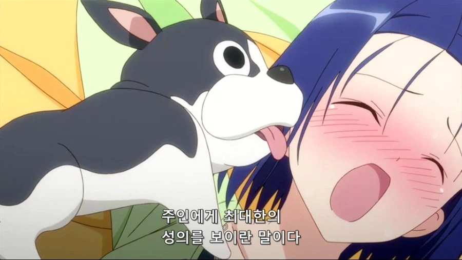 주인을 덮치는 강아지
