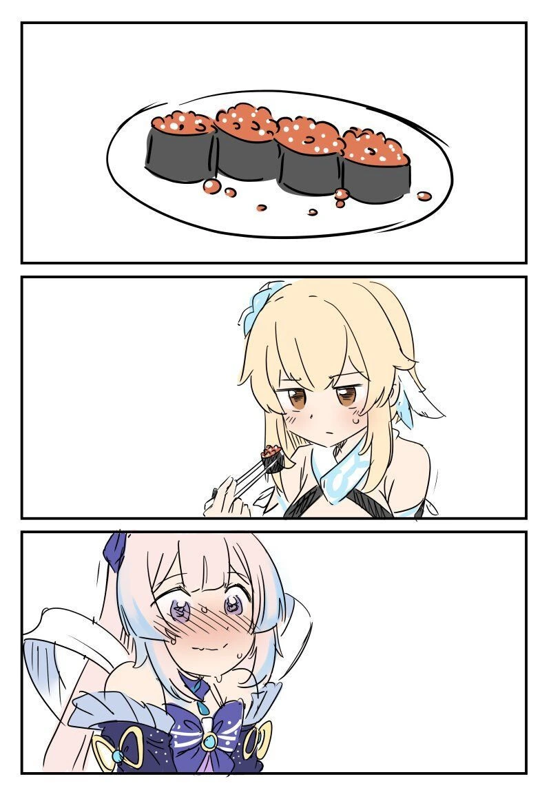 원신, 백합) 의심하는 여행자.manga