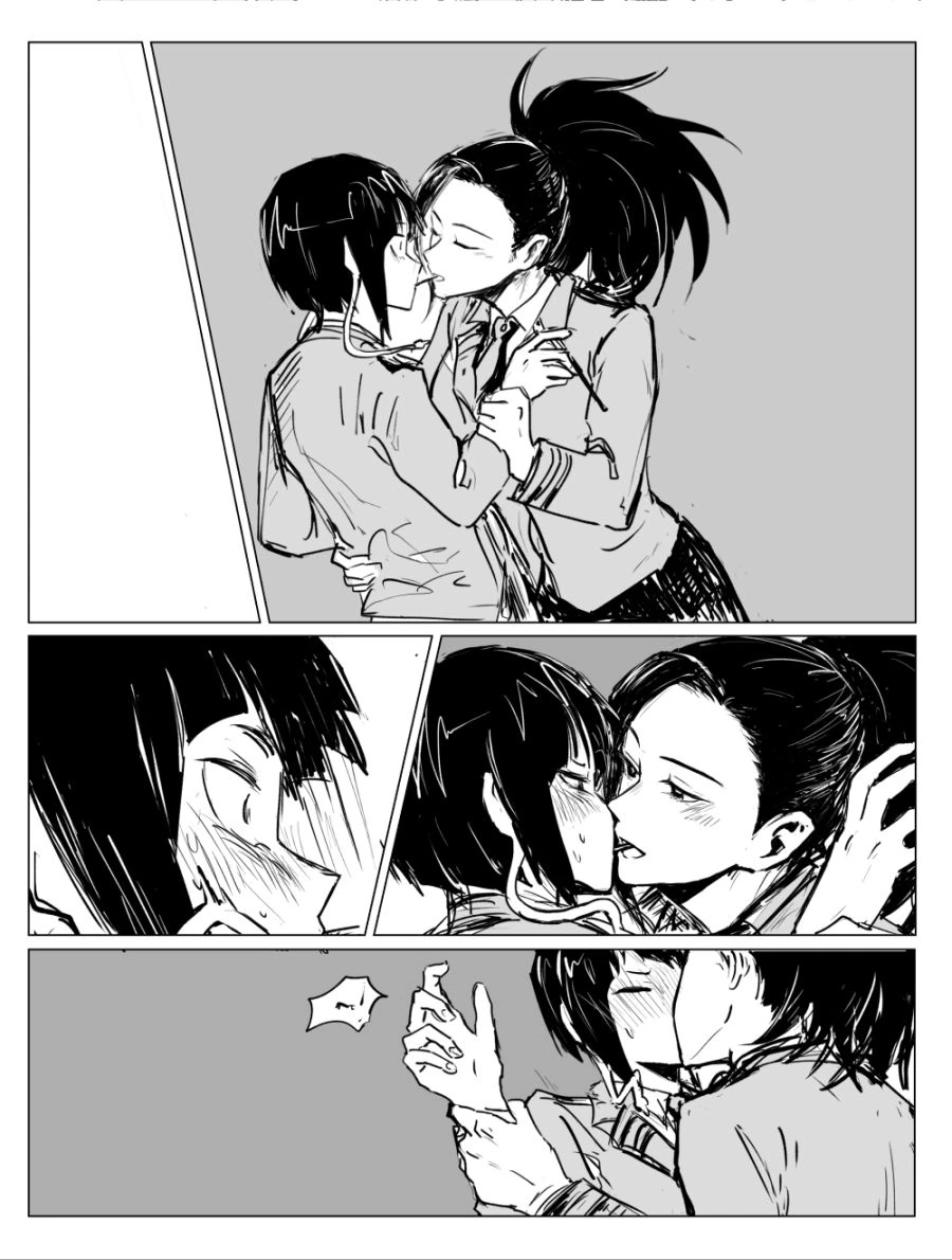 빼빼로 키스하는 여고생 백합 커플.manga - 이미지 2