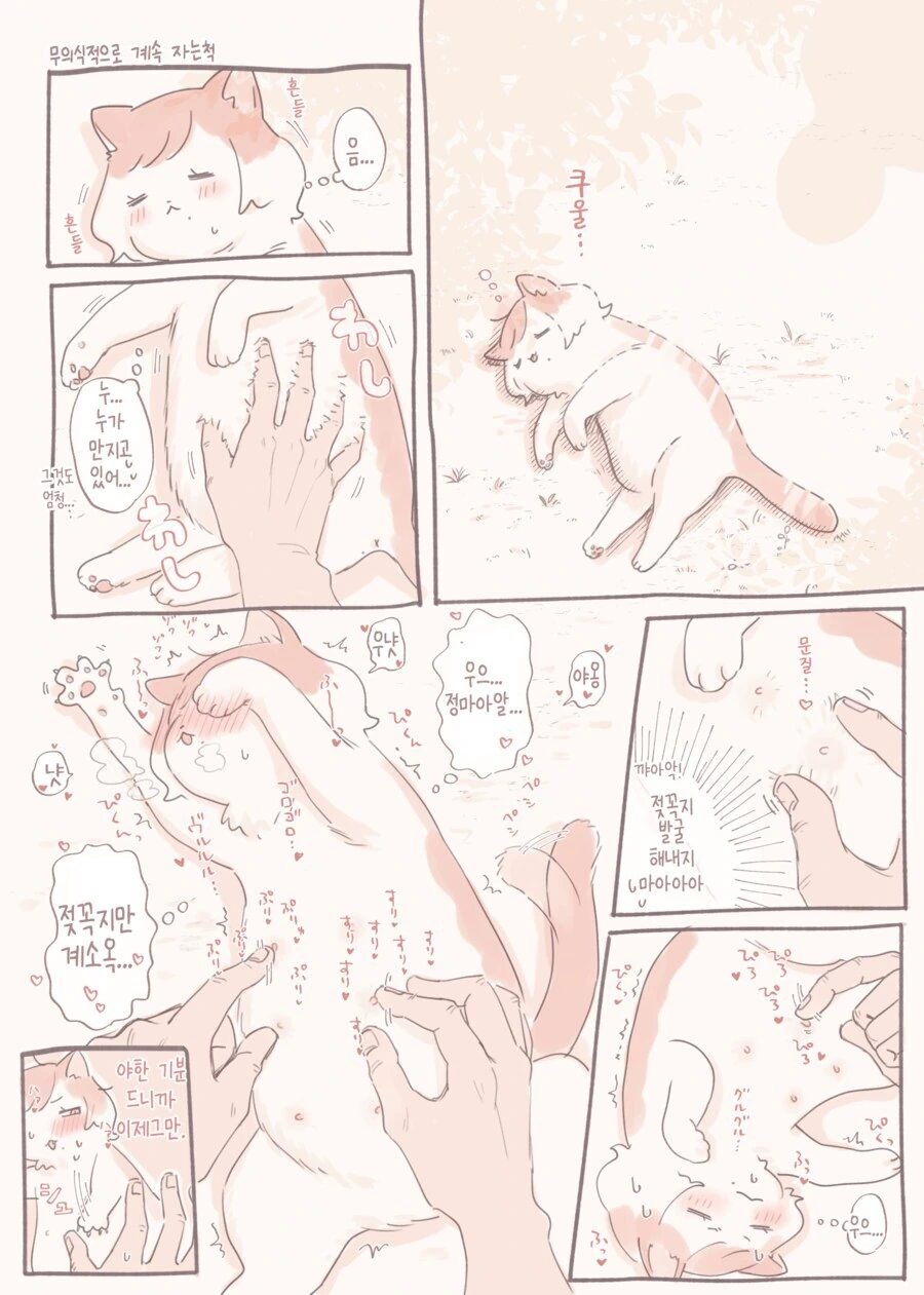 고양이 만지는 manhwa