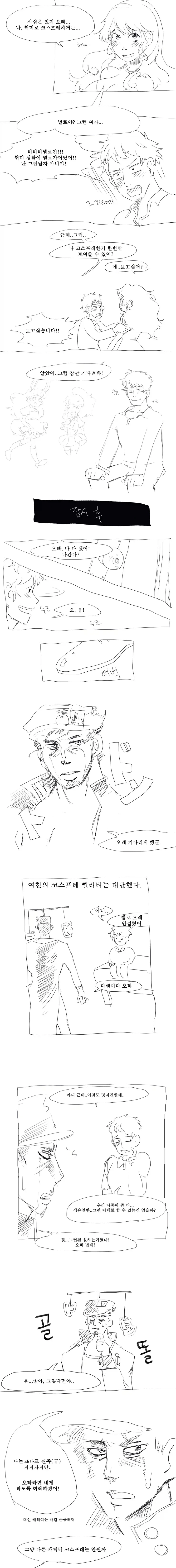 코스프레 하고 찾아 오는 여친 만화 이미지 14