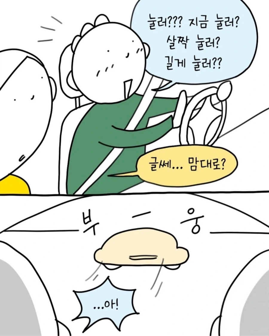 면허 딴지 얼마 안된 친구가 빵을 해 보고 싶은 만화 - 이미지 5