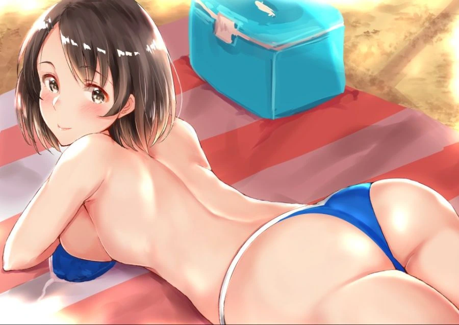 @) 촉촉히 젖은 수영복 치에 - 이미지 2
