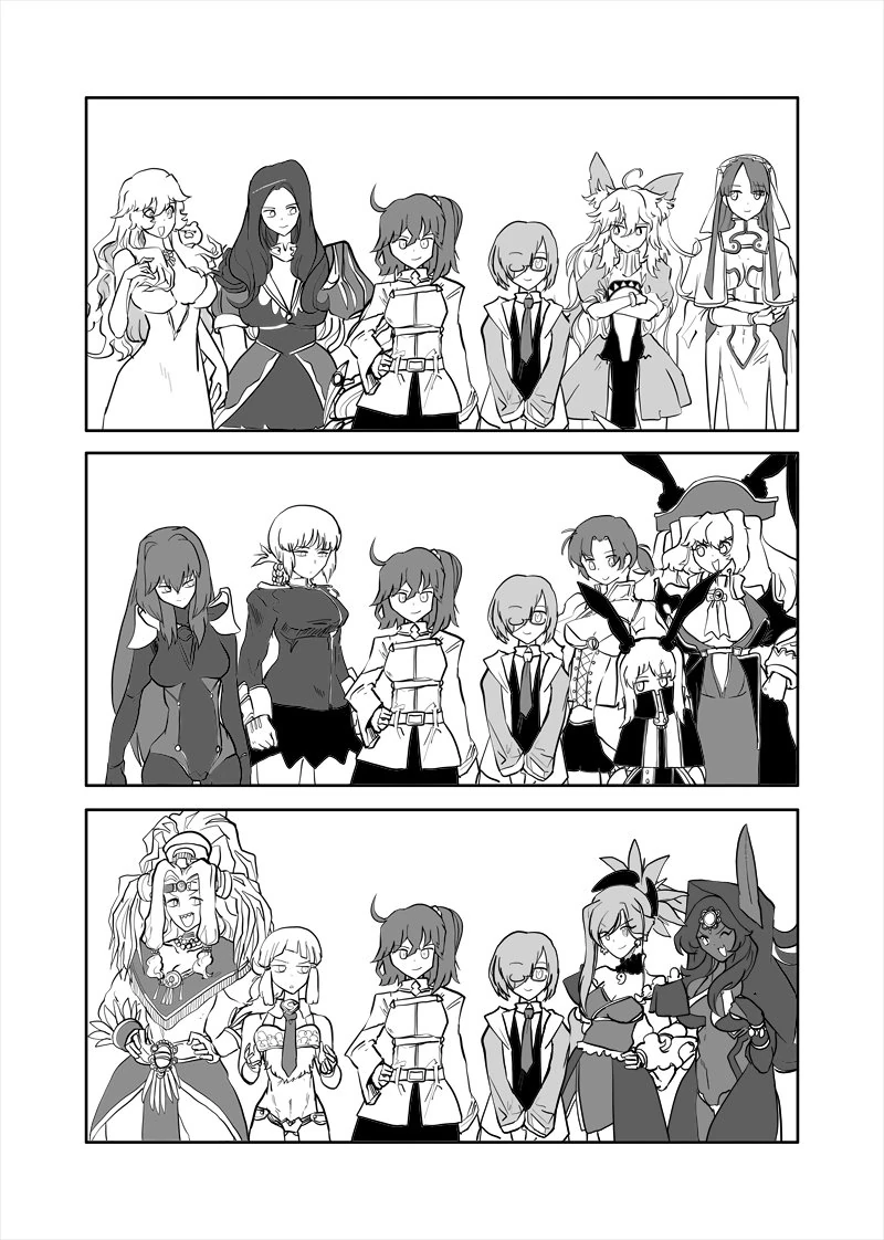(fate)페그오 여캐들 키 비교하는 만화.manga