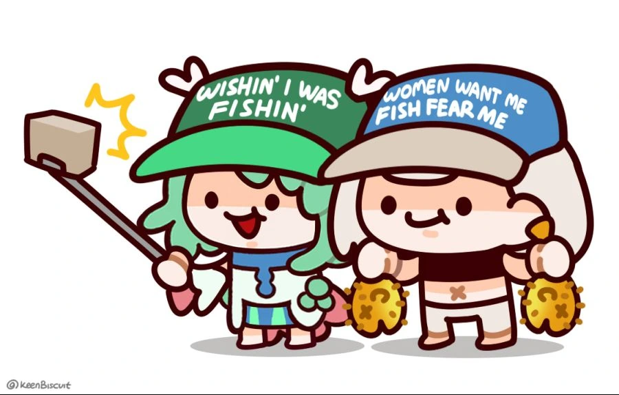 버튜버) 해외 짤공장장의 낚시 파우나와 레이네.manga
