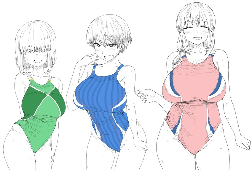 우자키) 수영복 입은 우자키家 모녀.manga
