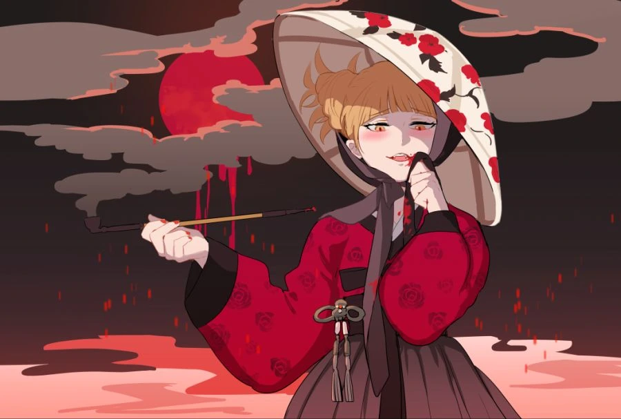 기생 스타일 한복을 입은 일본 만화 여캐.manga