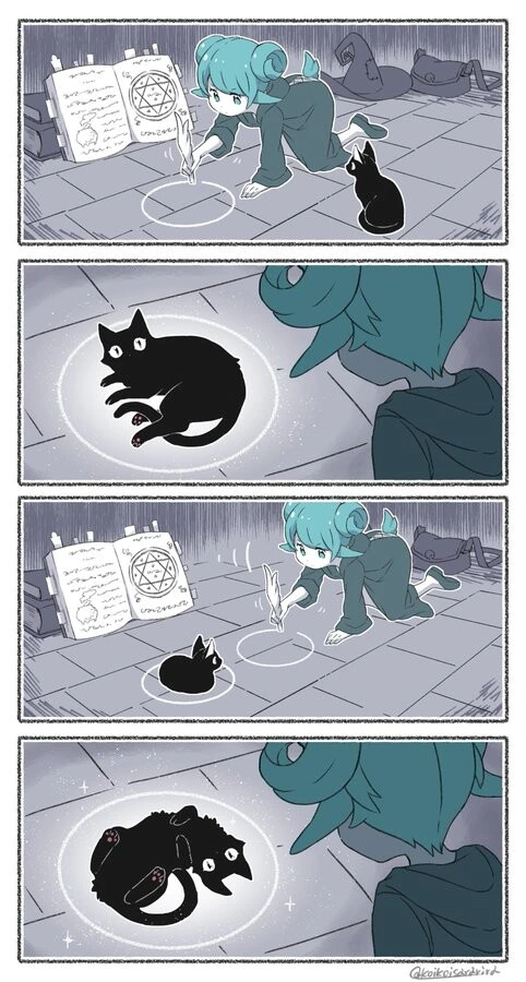 견습 마녀 VS.검은 고양이.Manga
