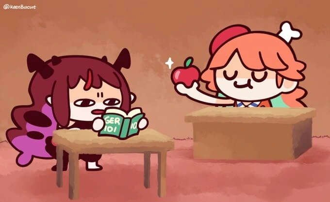 버튜버) 아이리스의 점장님 언어교실을 그린 해외짤공장장.manga