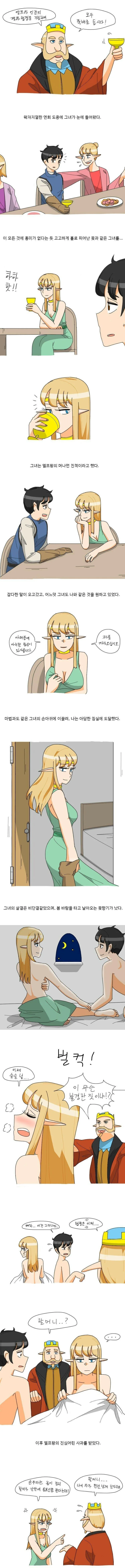 인간과 엘프가 협정하는데 눈 맞는 만화.manhwa