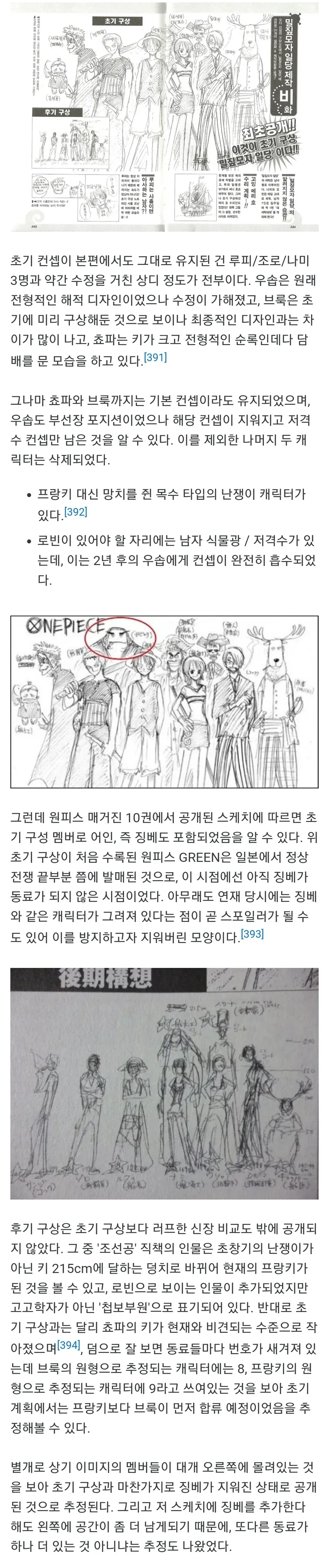 원피스) 밀짚모자 일당 초기설정