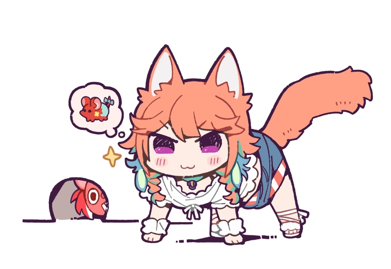 버튜버)고양이 점장님 과 벨즈(3峯お仕事募集中님 그림)