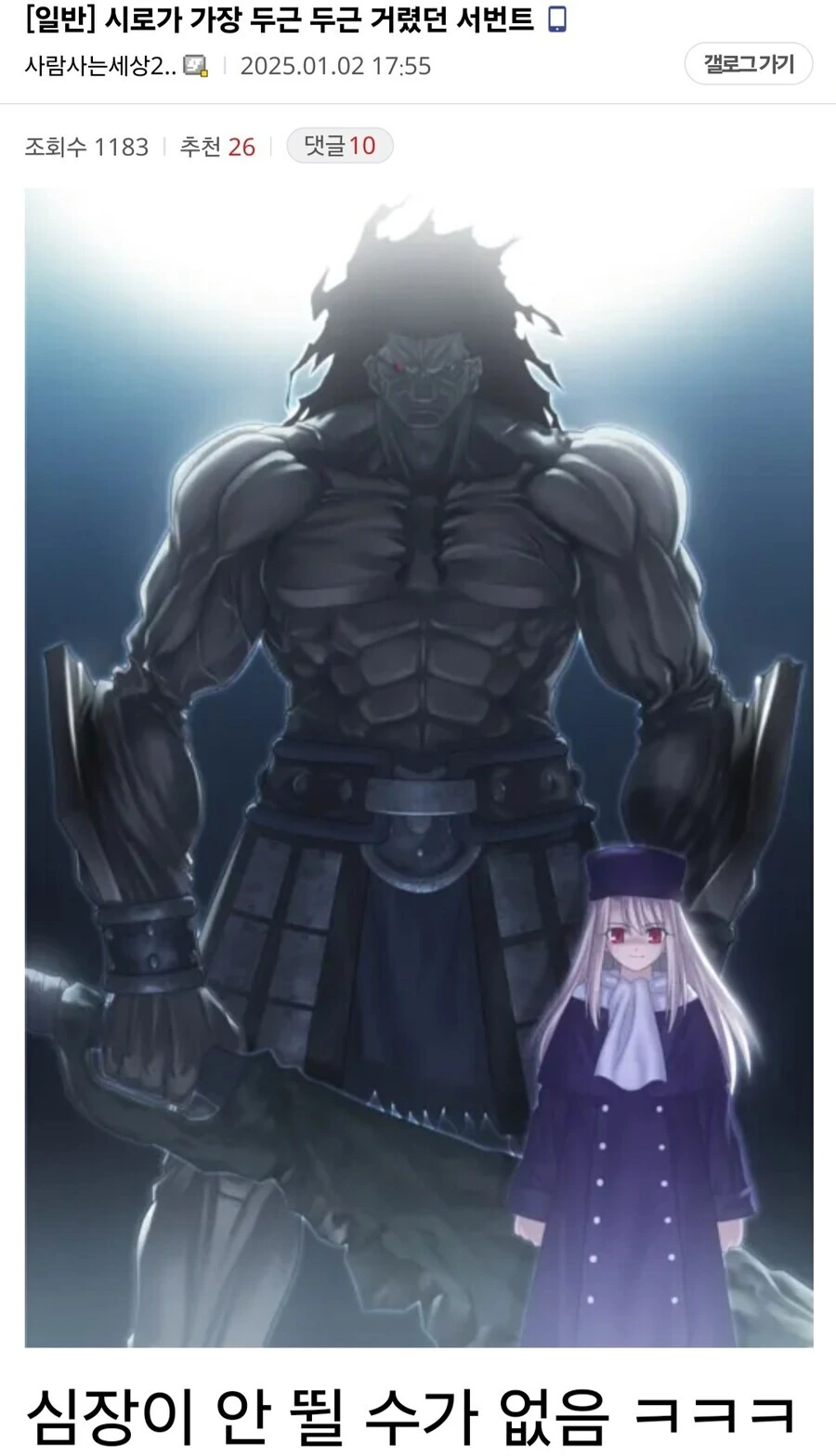 Fate) "주인공의 ㄱㅅ을 가장 도키도키하게 한 캐릭터"