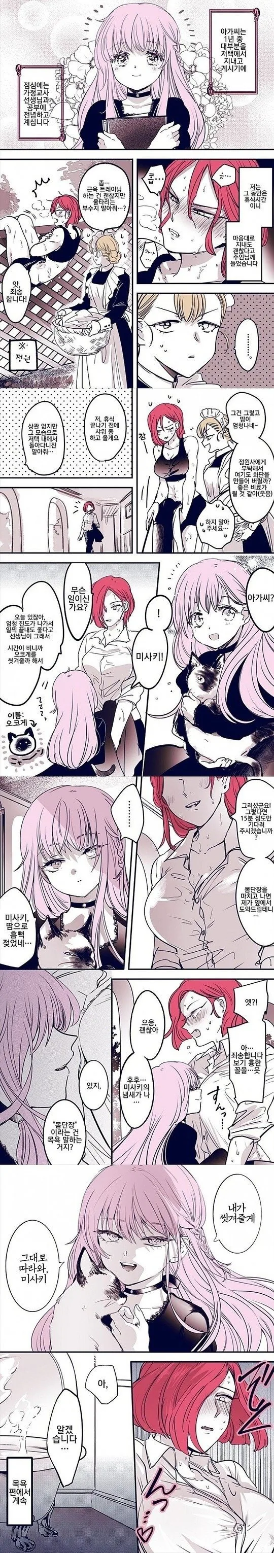 (ㅂㅎ)아가씨가 집사를 씻겨주는 manhwa