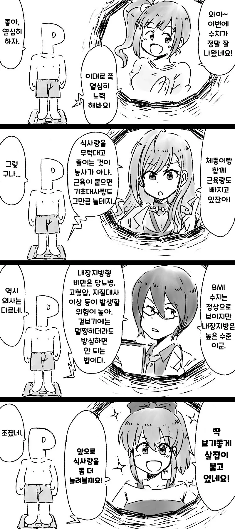 @) 아이돌이 몸무게를 알려주는 체중계.manga