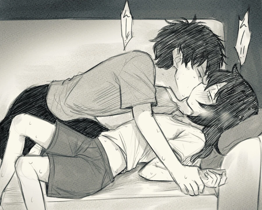 와타모테) 남매끼리 나누는 키스