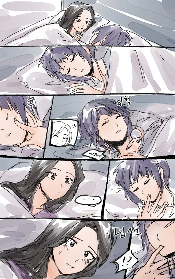 (백합)잠결에 여고생 손가락 빠는 만화.manga