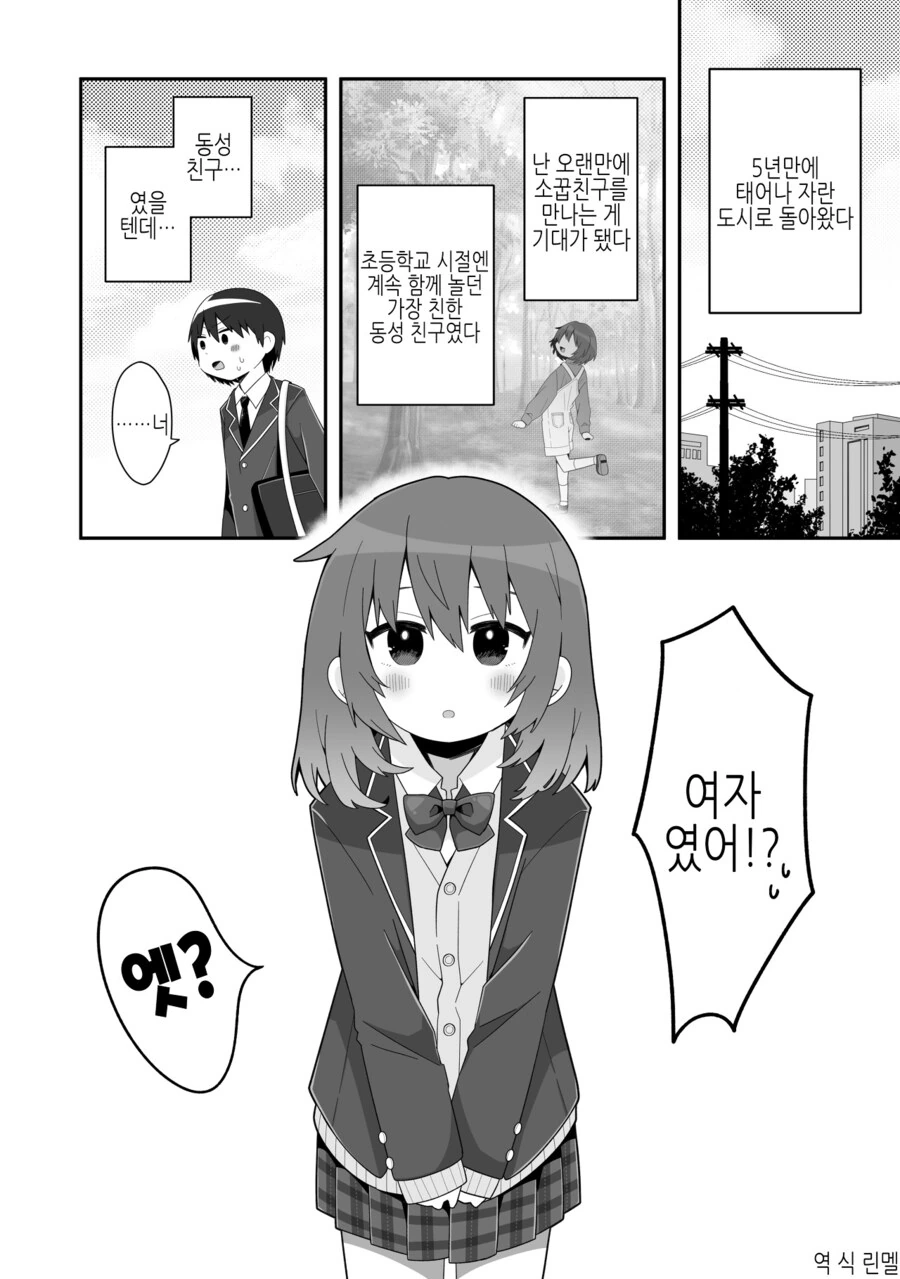 남자인줄 알았던 소꿉친구를 다시 만나게 된.manga