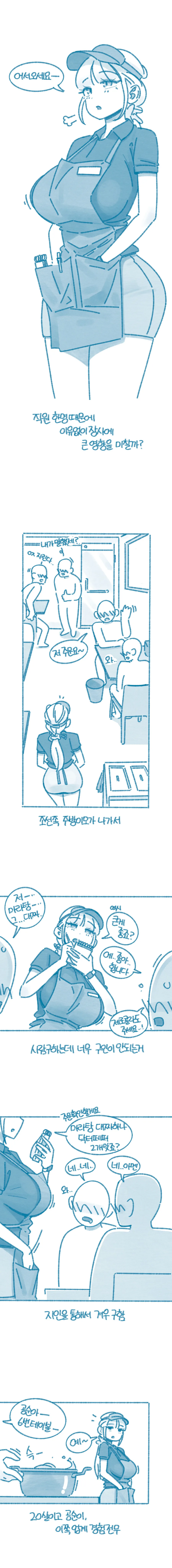 직원 한명때문에 가게 매출이 오르는 만화