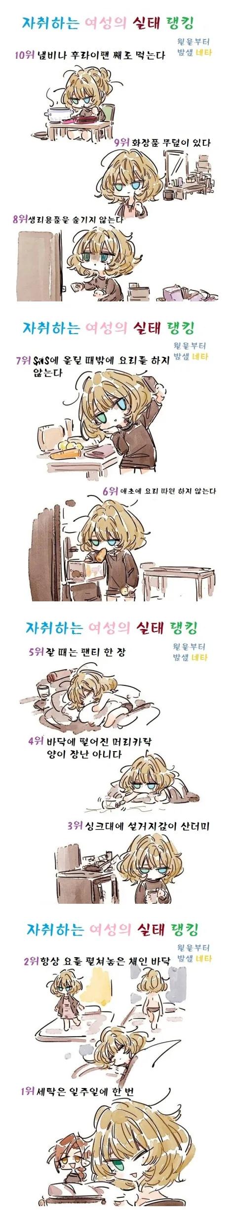 91%는 진실인 자취하는 여성 만화.manwha