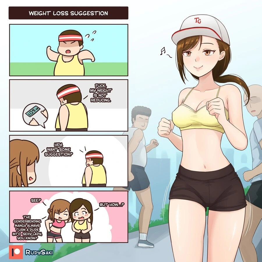 TS되면 자동으로 다이어트 되고 미녀가 되는거야 만화