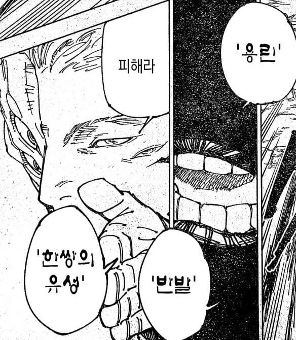 주술회전)용린(龍鱗), 반발(反発), 한 쌍의 유성.
