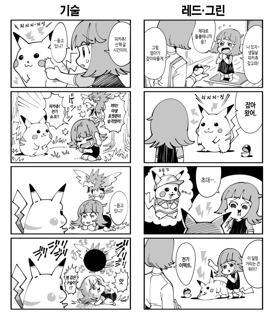 [번역] 여자아이가 초대 피카츄를 키우게 된 이야기.manga