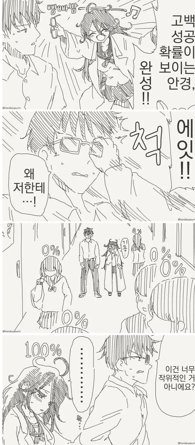 고백 성공 확률이 보이는 안경.manga