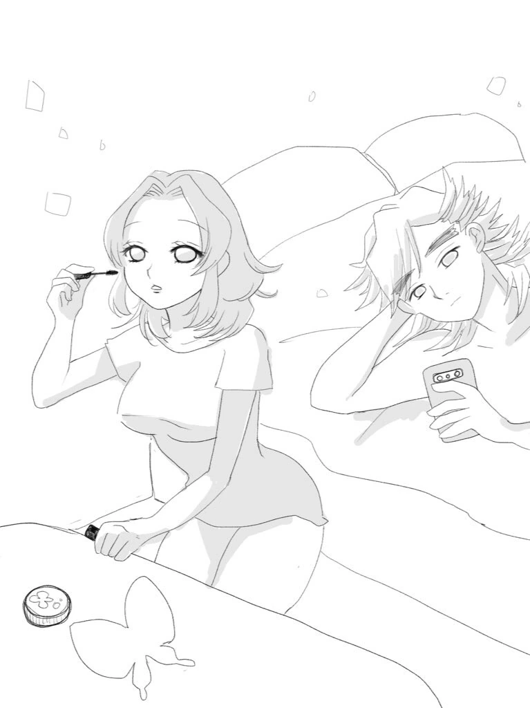 귀멸) 모텔에서 나갈 준비하는 충주