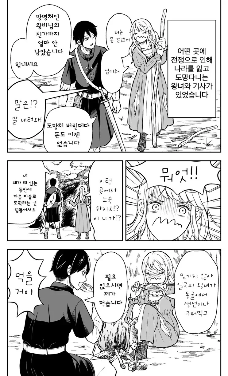 망국의 왕녀와 책임감있는 기사.manhwa