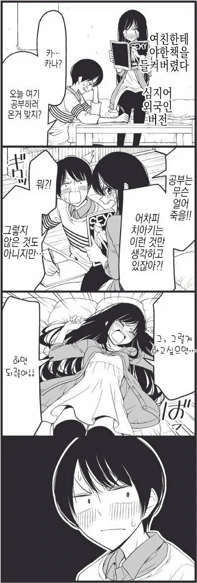 여친에게 ㅇㅎ책을 들키는 만화