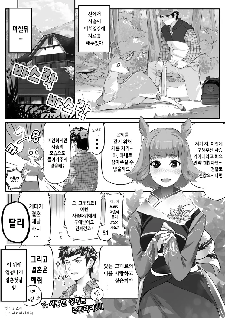 은혜갚는 사슴 만화
